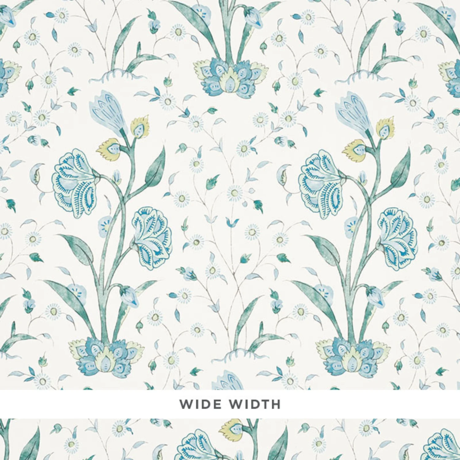 Schumacher Khilana Floral Wallpaper In Peacock 2 Schumacher Khilana Floral Wallpaper In Peacock - Image 2