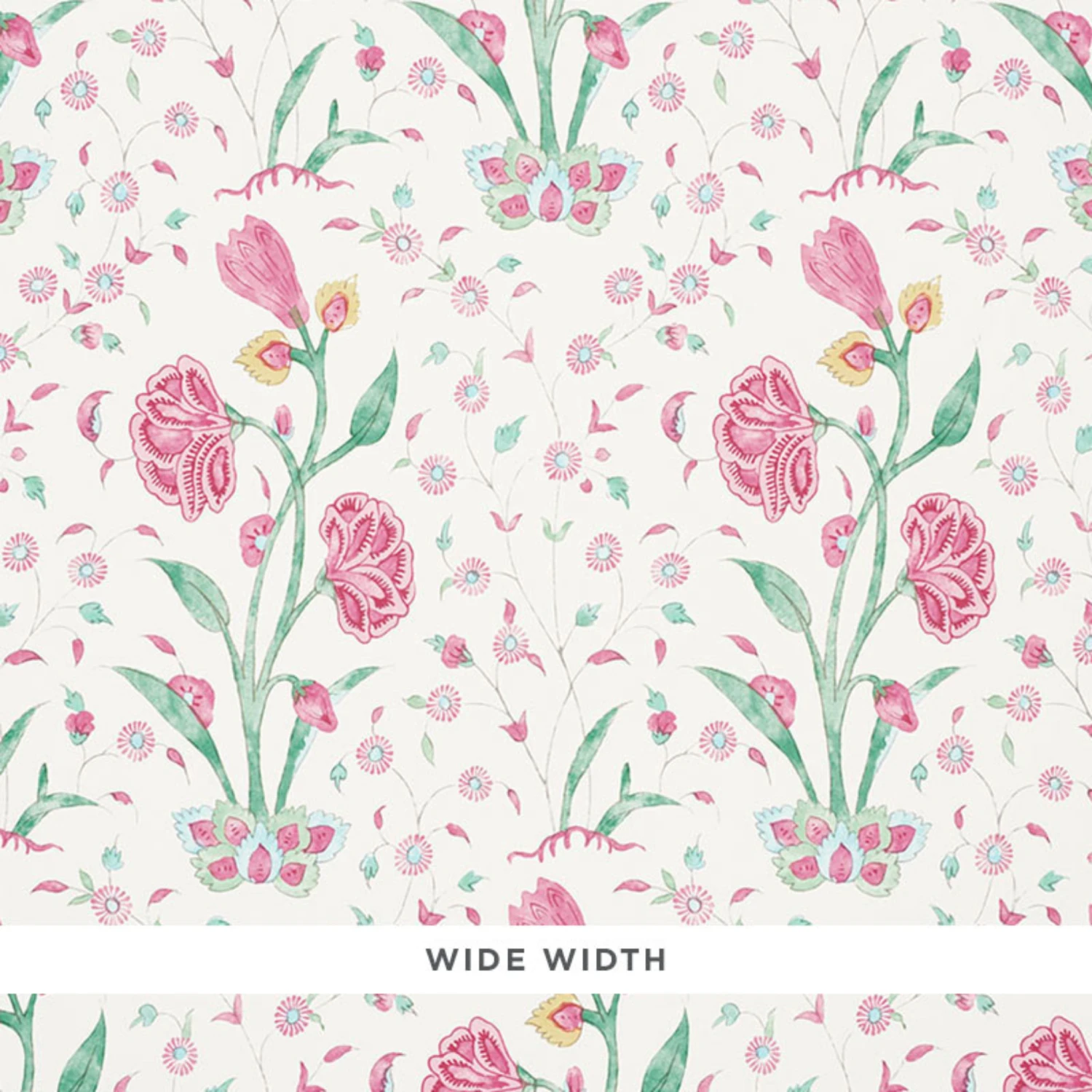 Schumacher Khilana Floral Wallpaper In Pink 2 Schumacher Khilana Floral Wallpaper In Pink - Image 2