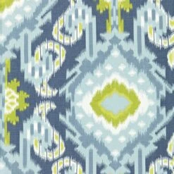 Schumacher Kiribati Ikat Print In Aquamarine