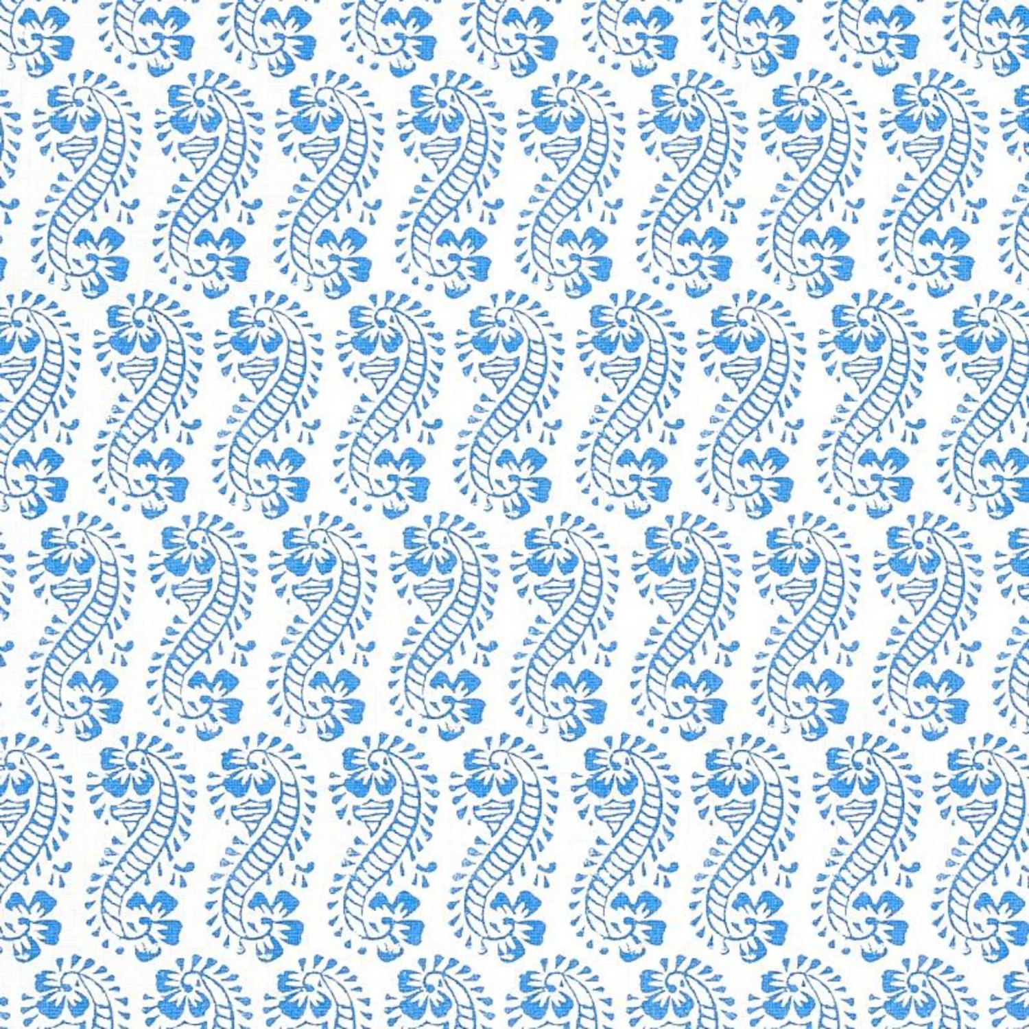 Schumacher Lani Blue Botanical Paisley Fabric 2 Schumacher Lani Blue Botanical Paisley Fabric - Image 2