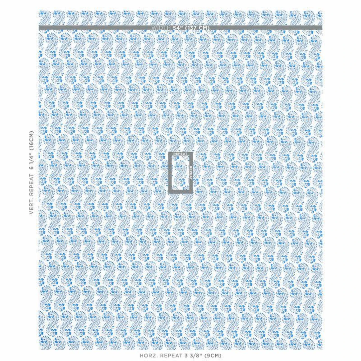 Schumacher Lani Blue Botanical Paisley Fabric 4 Schumacher Lani Blue Botanical Paisley Fabric - Image 4