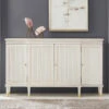 Modern History Swedish Reeded Four Door Breakfront Cabinet