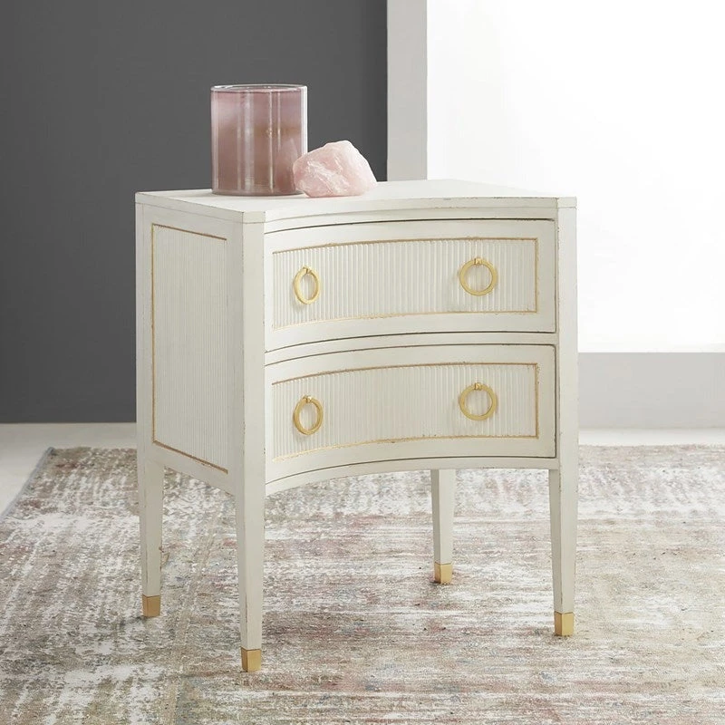 Swedish Reeded Two Drawer Nightstand 2 Swedish Reeded Two Drawer Nightstand - Image 2