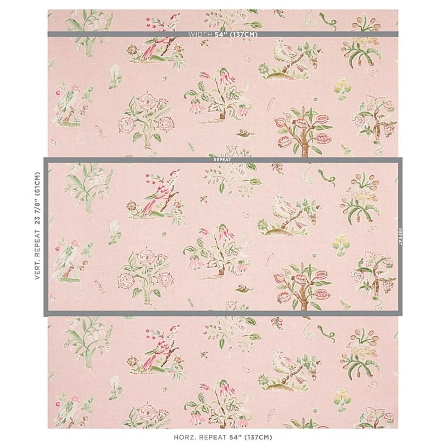 Schumacher Magical Menagerie In Blush Fabric 3 Schumacher Magical Menagerie In Blush Fabric - Image 3