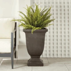Large Fibreclay Beckett Square Footed Planter 9 Large Fibreclay Beckett Square Footed Planter -Famous Furniture Store N5UN06BK 6