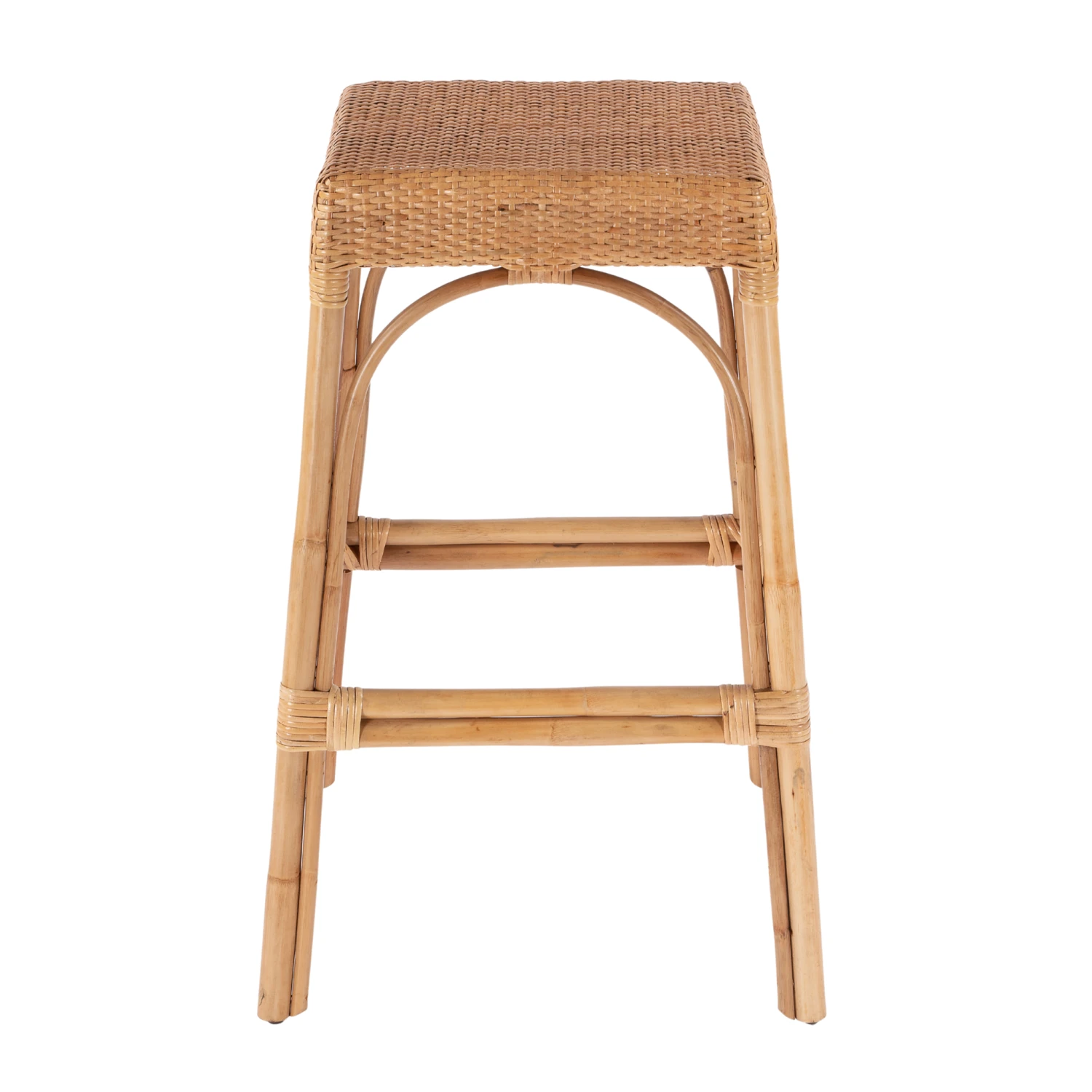 Natural Woven Rattan Backless Bar Stool 1 Natural Woven Rattan Backless Bar Stool