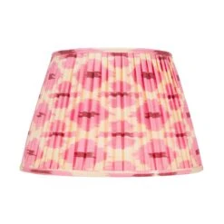 Pink And Cream Ikat Pleated Lamp Shade - Available In Multiple Sizes