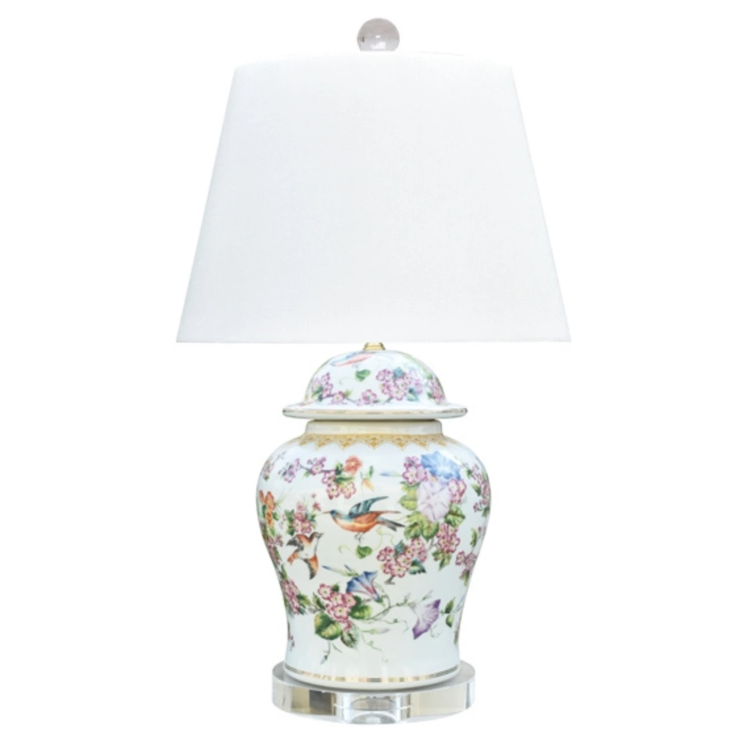 Porcelain Rose Temple Jar Vase Lamp 1 Porcelain Rose Temple Jar Vase Lamp