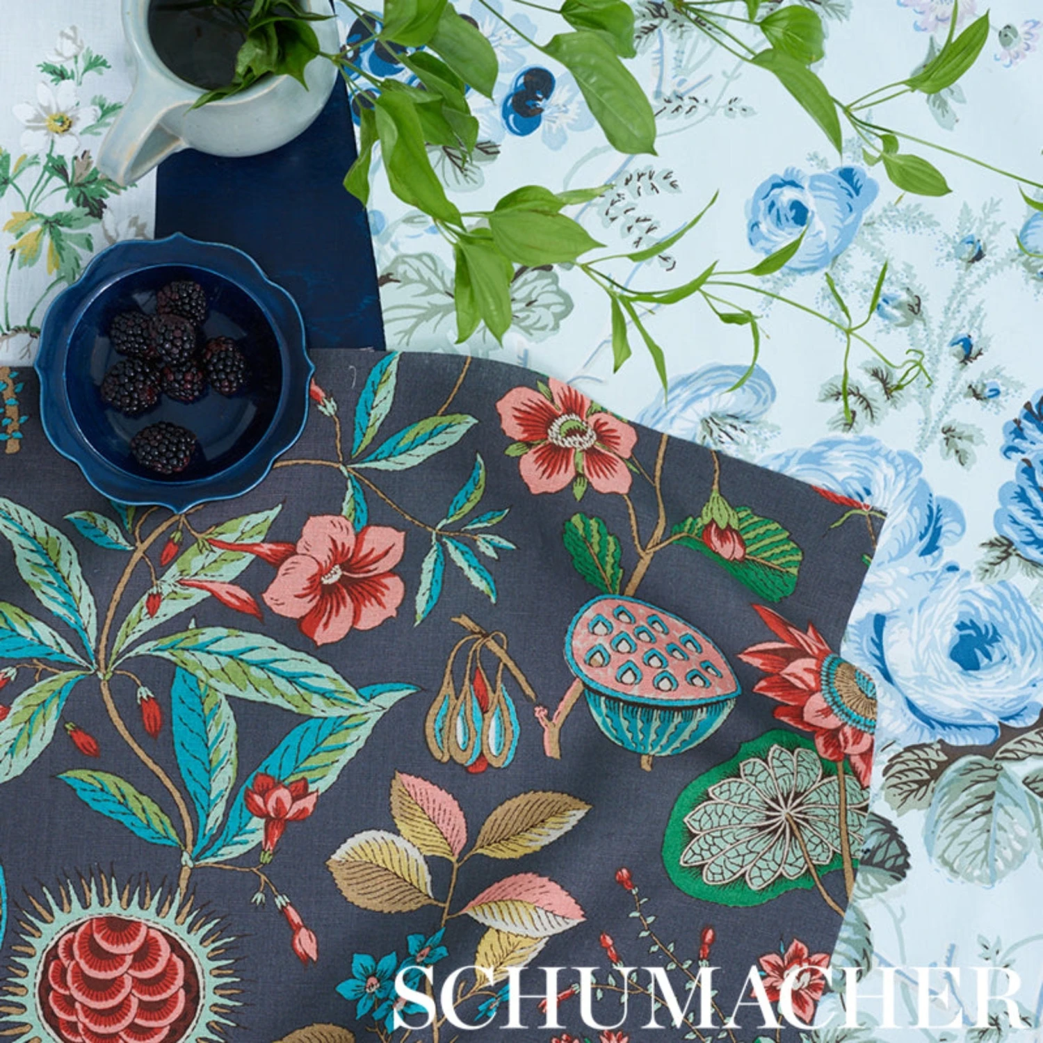 Schumacher Salisbury Chintz Fabric In Celadon 2 Schumacher Salisbury Chintz Fabric In Celadon - Image 2