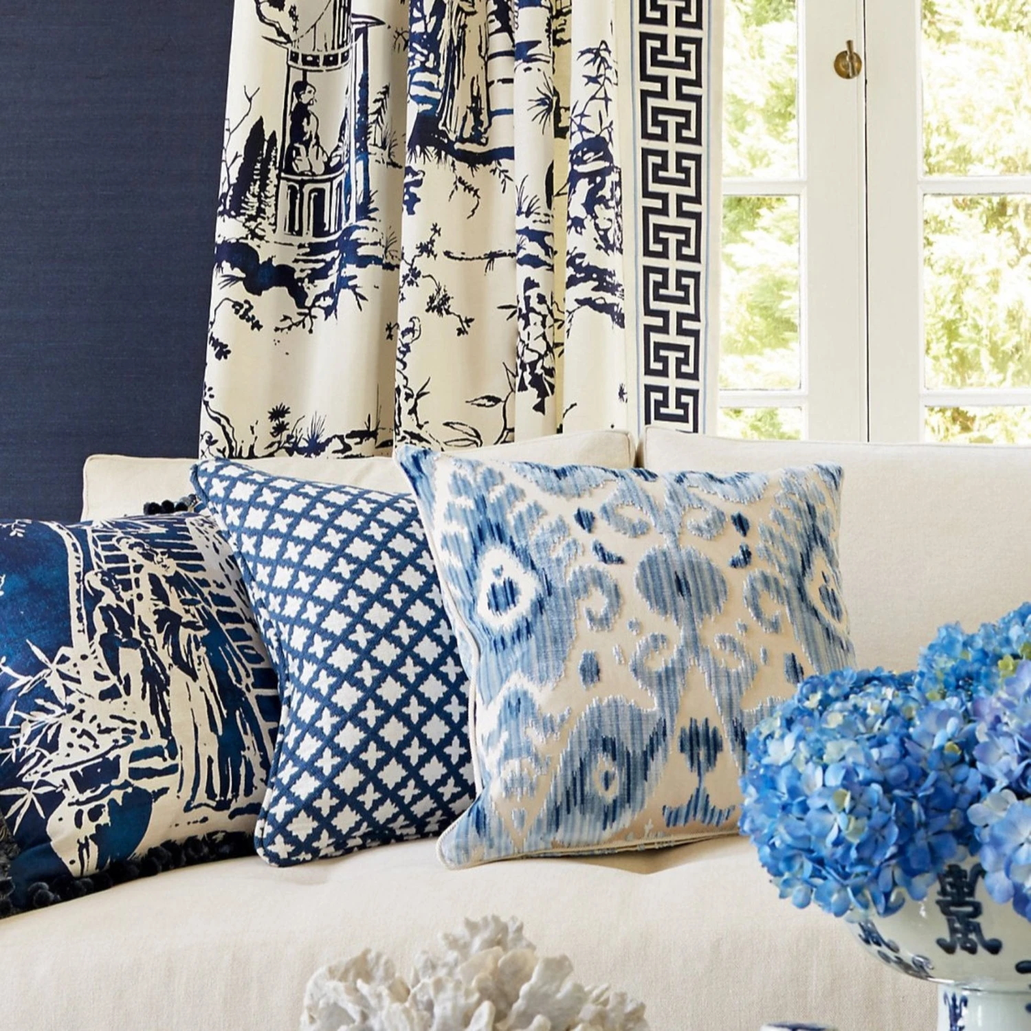 Tashkent Velvet Fabric In Pacific Blue 2 Tashkent Velvet Fabric In Pacific Blue - Image 2