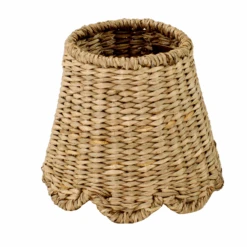 Scalloped Seagrass Lampshade For Cordless Lamps