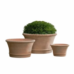 Set Of Three Corda Terra Cotta Planters