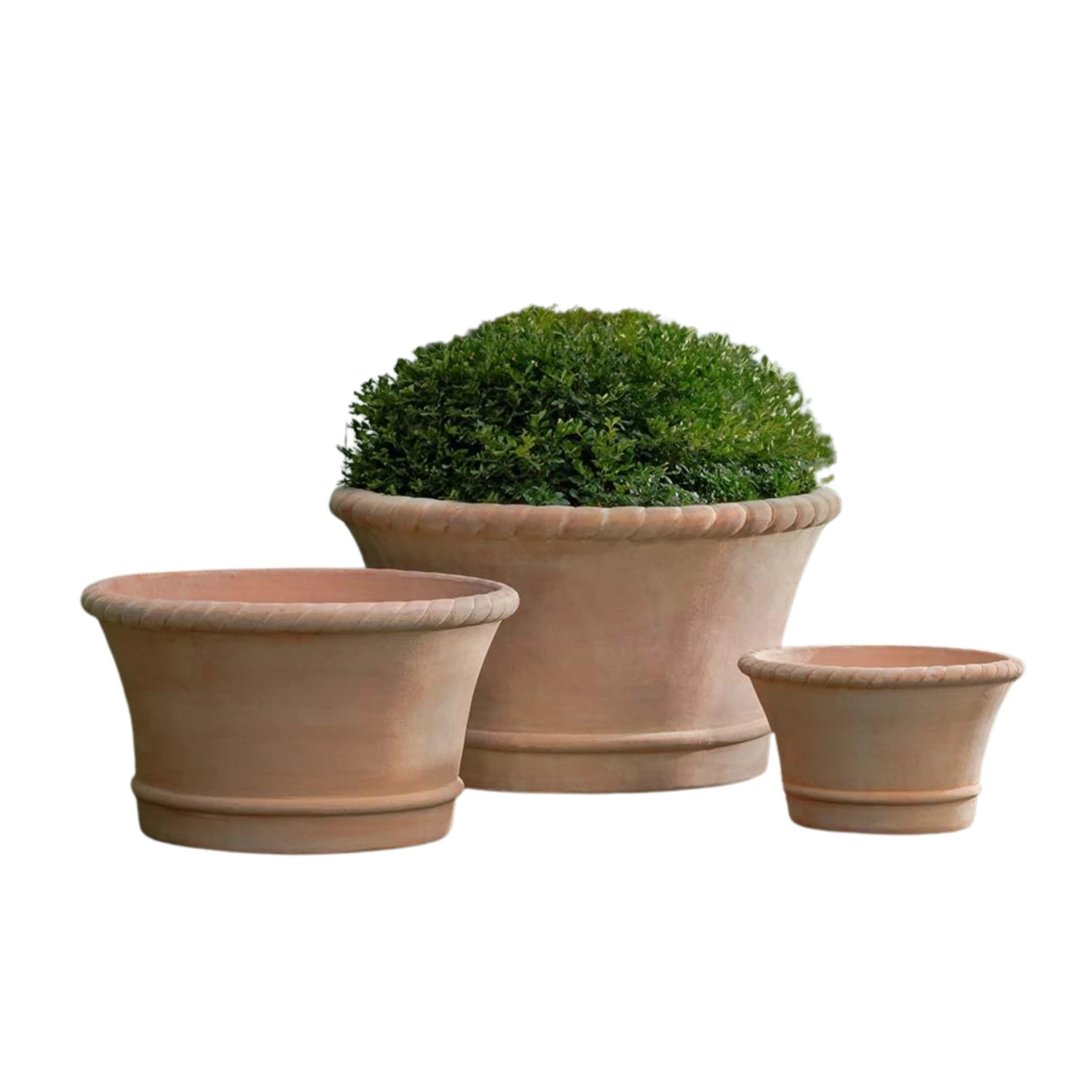 Set Of Three Corda Terra Cotta Planters 1 Set Of Three Corda Terra Cotta Planters