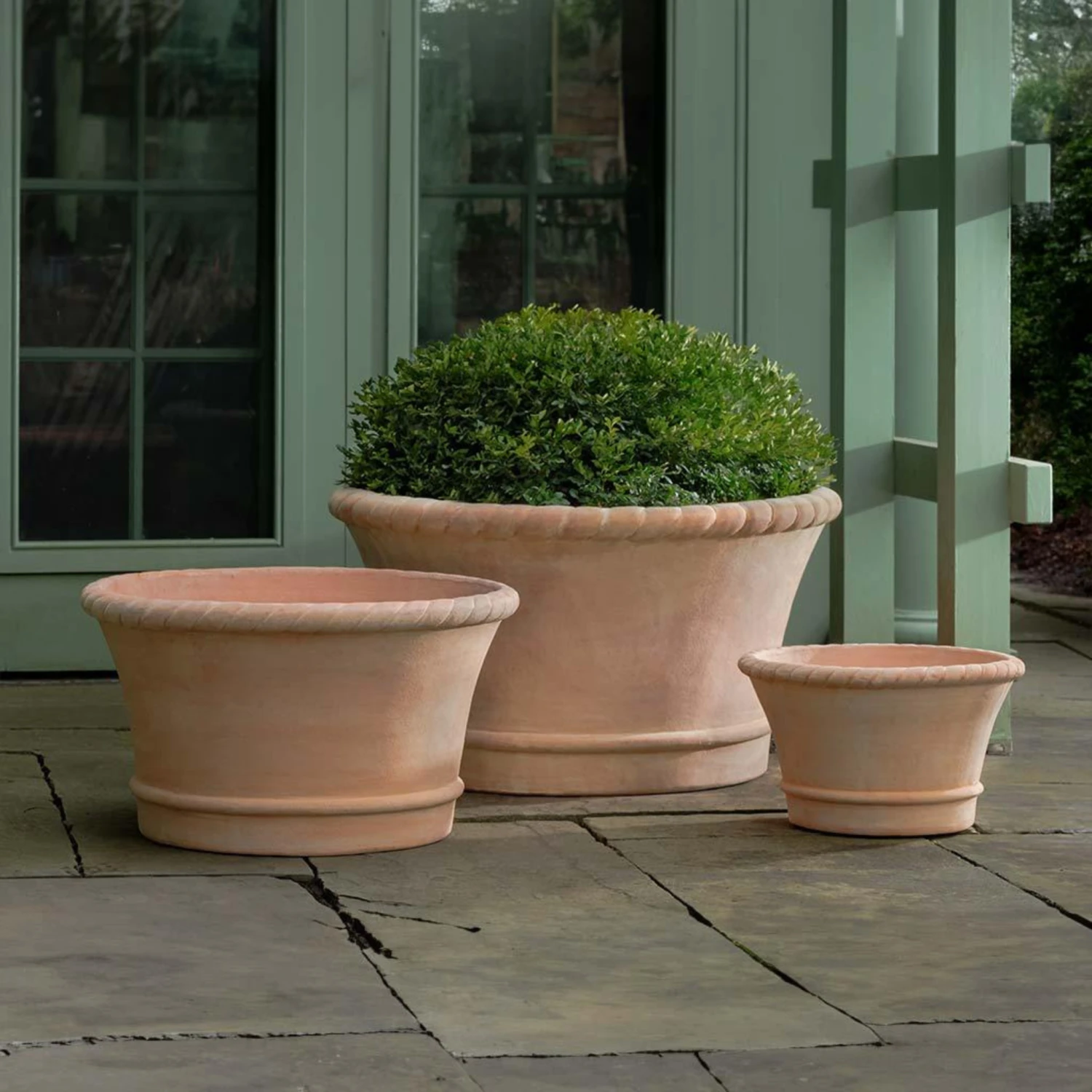 Set Of Three Corda Terra Cotta Planters 2 Set Of Three Corda Terra Cotta Planters - Image 2