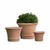 Set Of Three Tall Corda Terra Cotta Planters