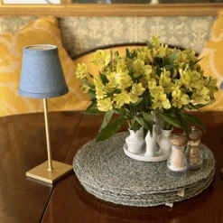 Small Linen Cordless Shade Cover In Blue 5 Small Linen Cordless Shade Cover In Blue -Famous Furniture Store Small Linen Cordless Shade Cover in Blue The Well Appointed House 2