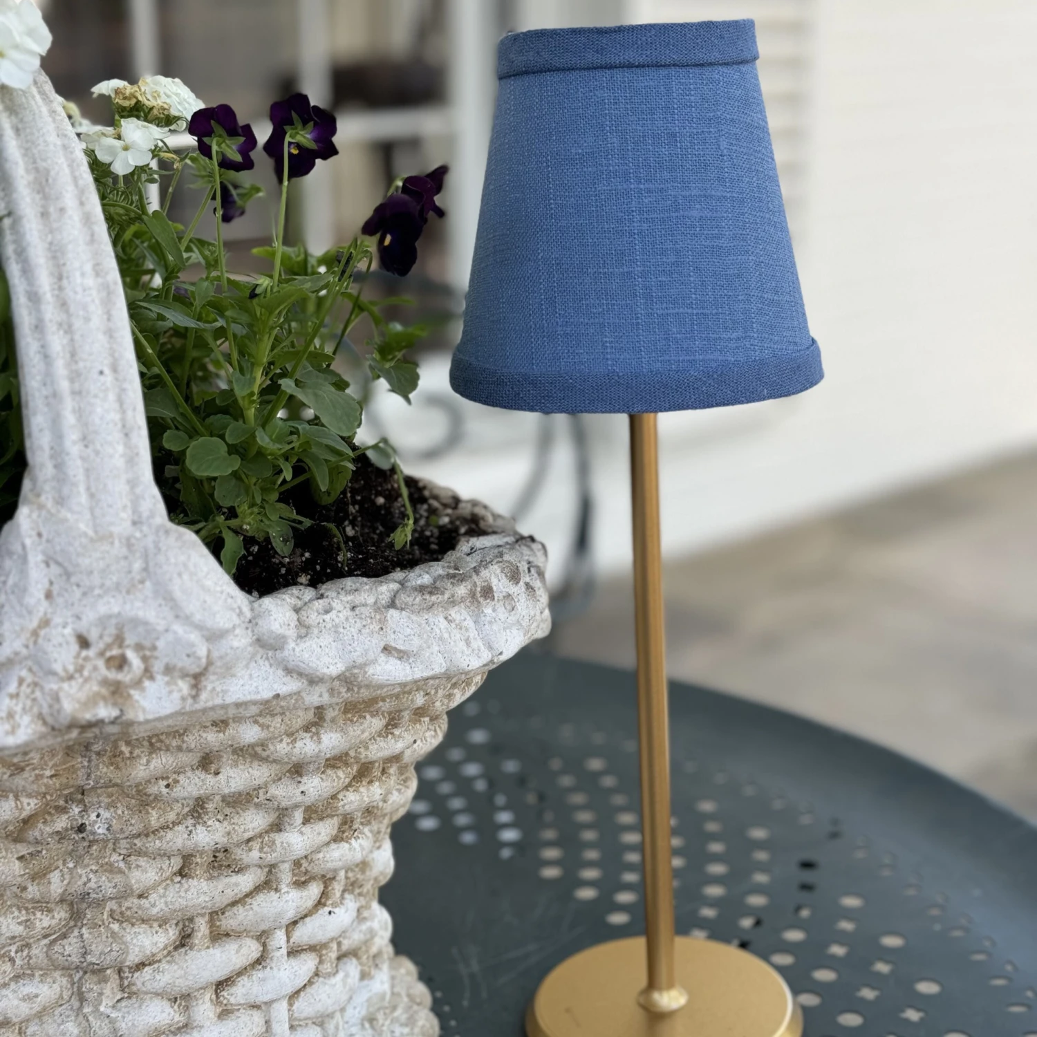 Small Linen Cordless Shade Cover In Blue 2 Small Linen Cordless Shade Cover In Blue - Image 2