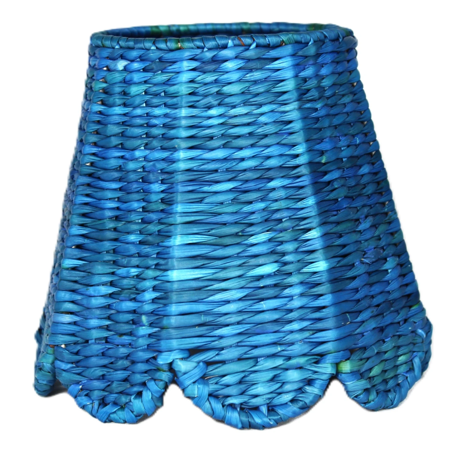 Small Seagrass Cordless Shade Cover (Scalloped In Blue) 3 Small Seagrass Cordless Shade Cover (Scalloped In Blue) - Image 3