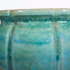 Speckled Green Ribbed Round Planter 5 Speckled Green Ribbed Round Planter -Famous Furniture Store Speckled Green Ribbed Round Planter The Well Appointed House 2