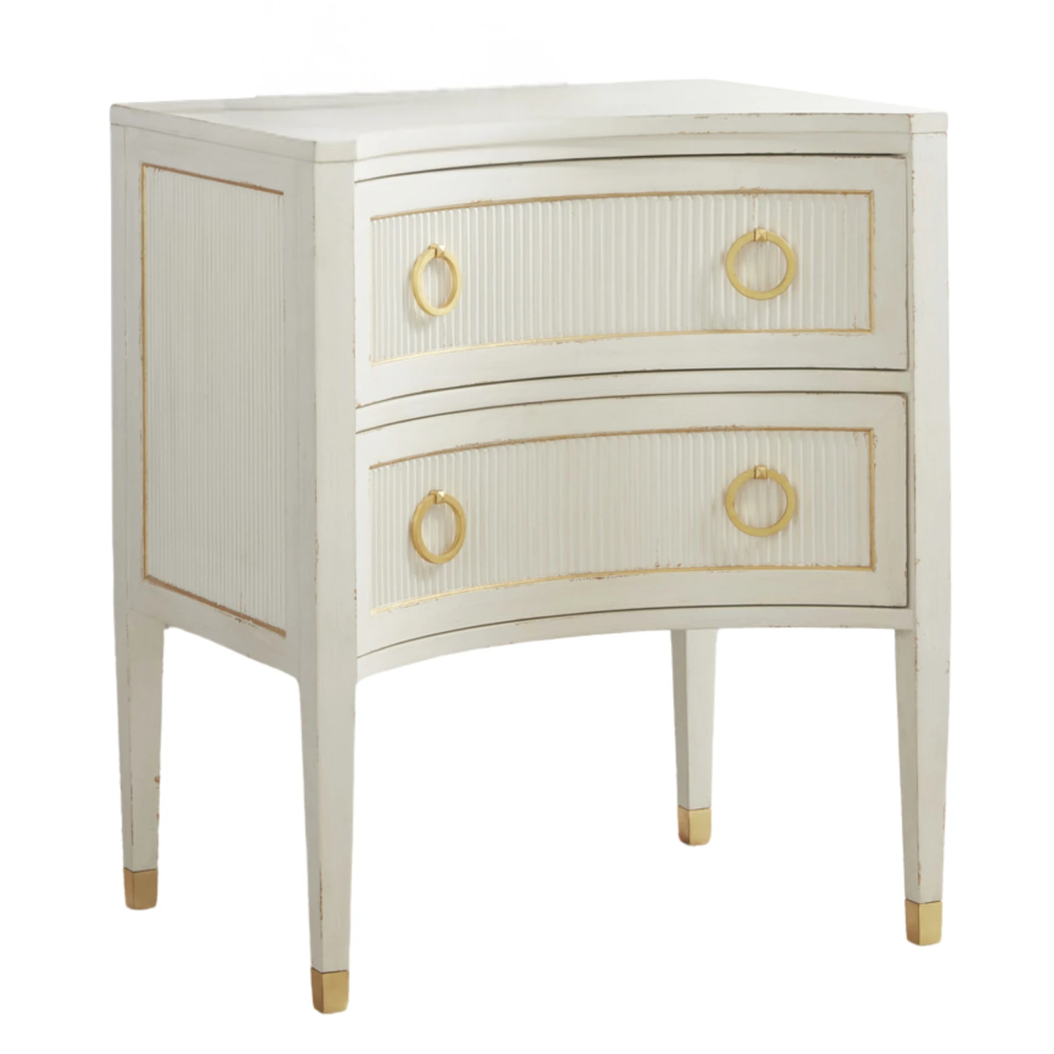 Swedish Reeded Two Drawer Nightstand 1 Swedish Reeded Two Drawer Nightstand