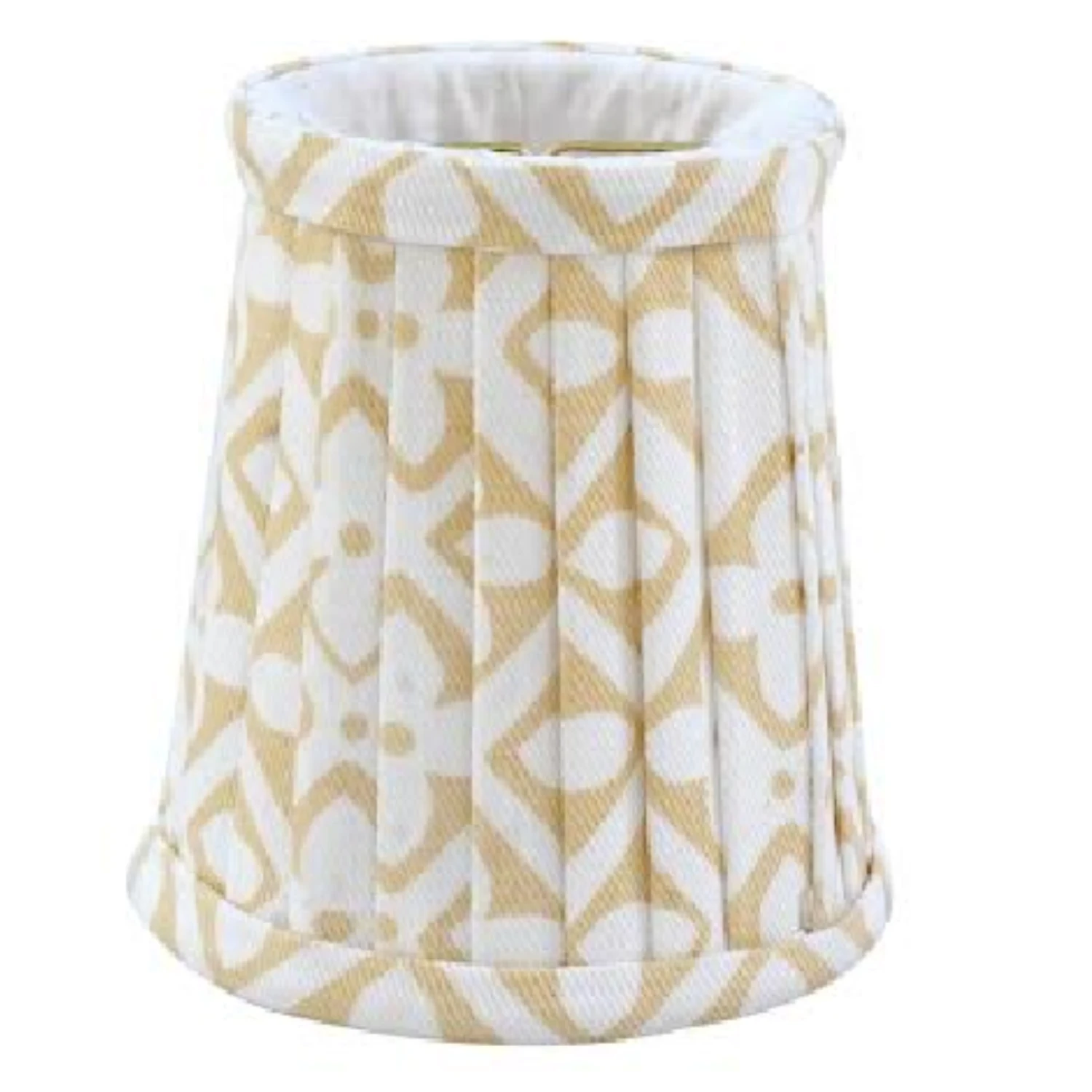 Tan & White Floral Round Pleated Sconce Shade 1 Tan & White Floral Round Pleated Sconce Shade