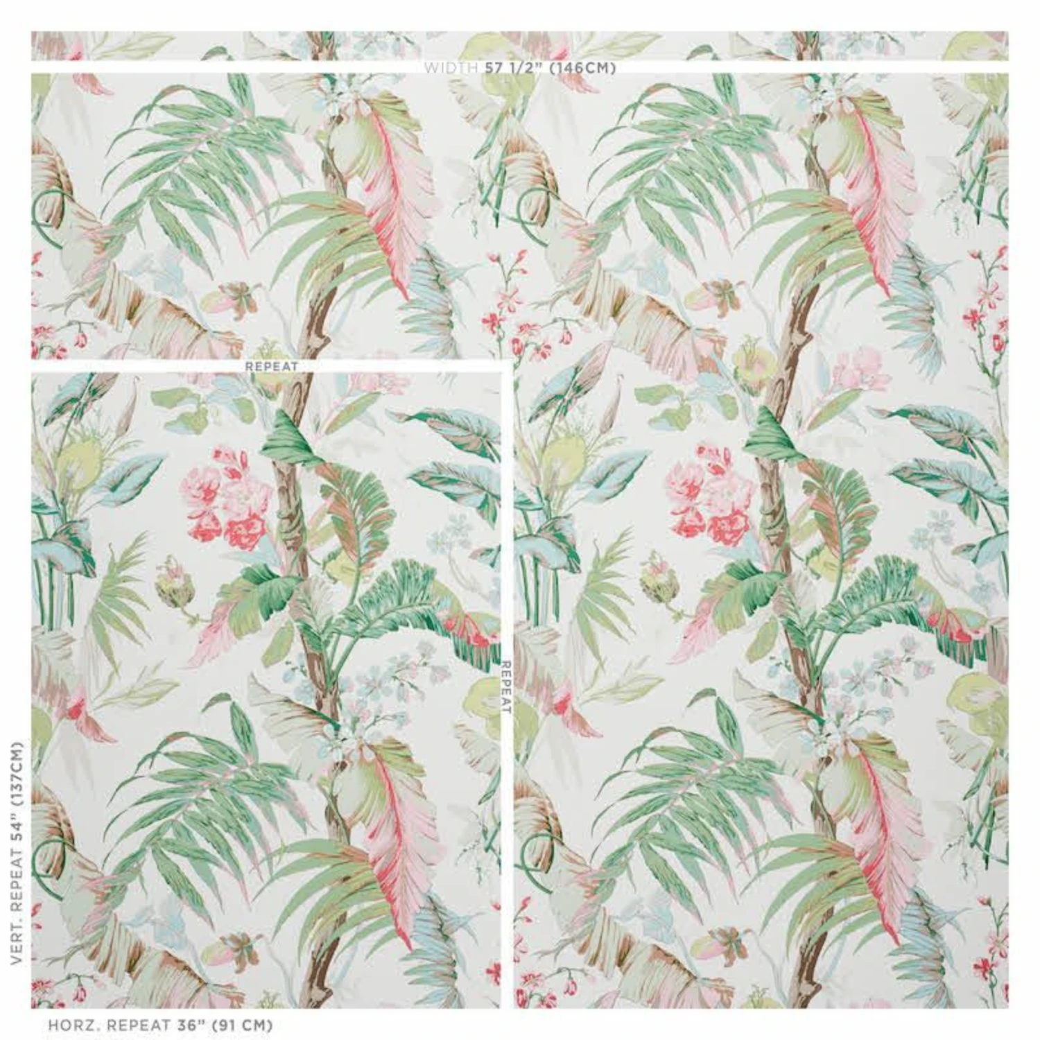 Schumacher Tropique Wallpaper In Blush 2 Schumacher Tropique Wallpaper In Blush - Image 2