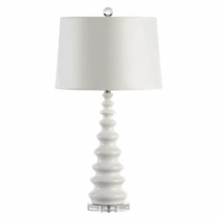 Snow Matte Glaze Ceramic Table Lamp With Shade