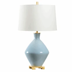 Skylar Ceramic Lamp In Sky Blue