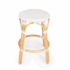 White Rattan Frame Counter Stool