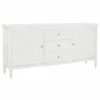 White Trellis Design Buffet With Brass Hardware