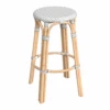 White And Grey Rattan Frame Bar Stool
