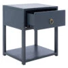 Safavieh Acacia Wood One Drawer Contemporary Nightstand In Navy