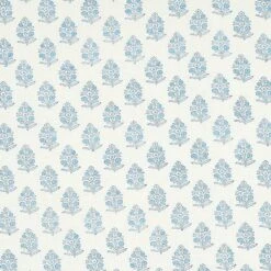 Schumacher Aditi Hand Blocked Print Fabric In Blue
