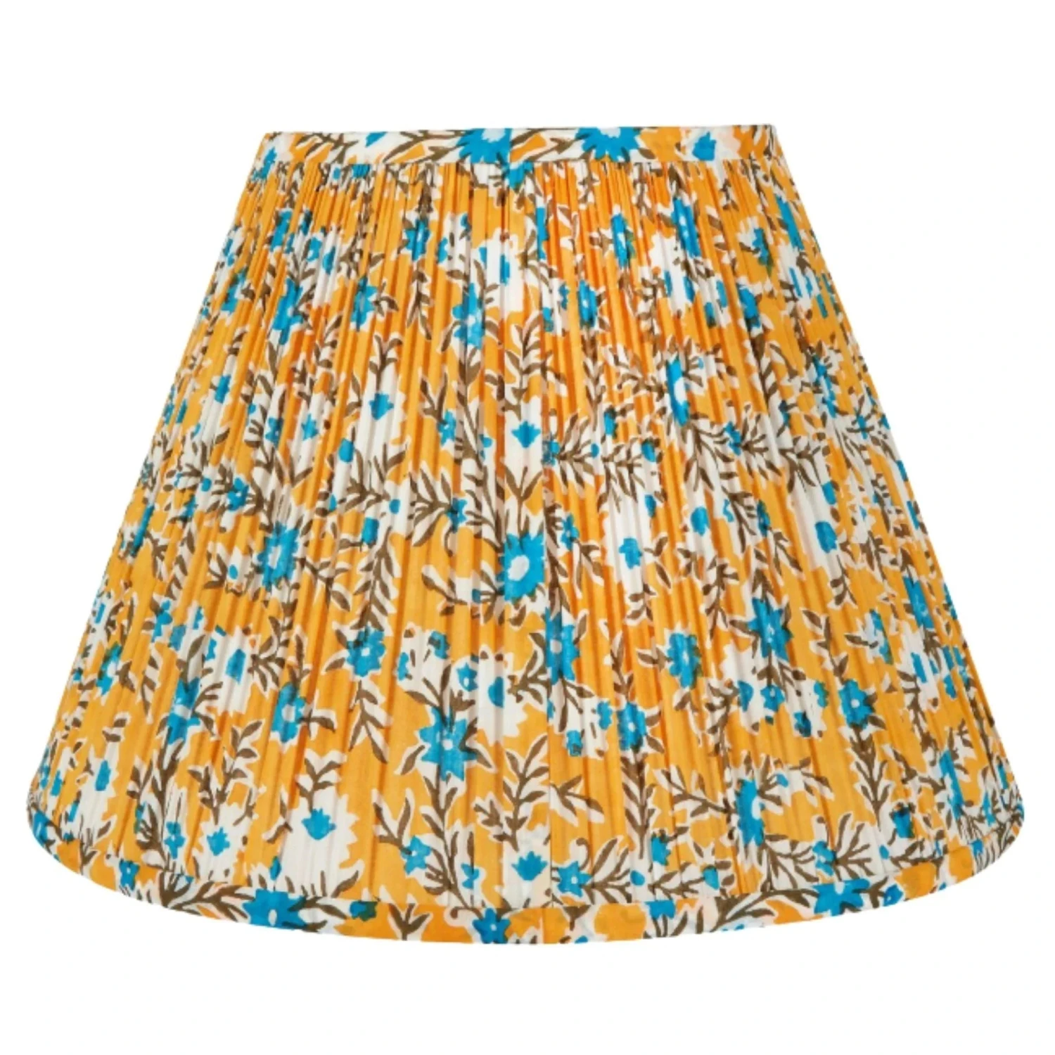 Alderley Yellow & Blue Floral Fabric Lampshade 1 Alderley Yellow & Blue Floral Fabric Lampshade