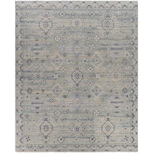 Almeria Hand Knotted Denim, Black & Cream Area Rug -Available In A Variety Of Sizes 1 Almeria Hand Knotted Denim, Black & Cream Area Rug -Available In A Variety Of Sizes
