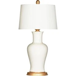 Amelie Blanc White Porcelain Table Lamp With Shade