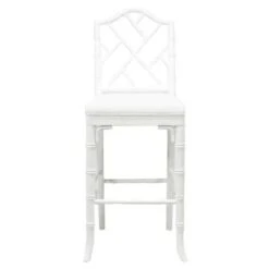 Annette White Chippendale Counter Stool