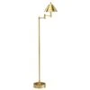 Antique Brass Adjustable Swing Arm Floor Lamp With Petite Shade