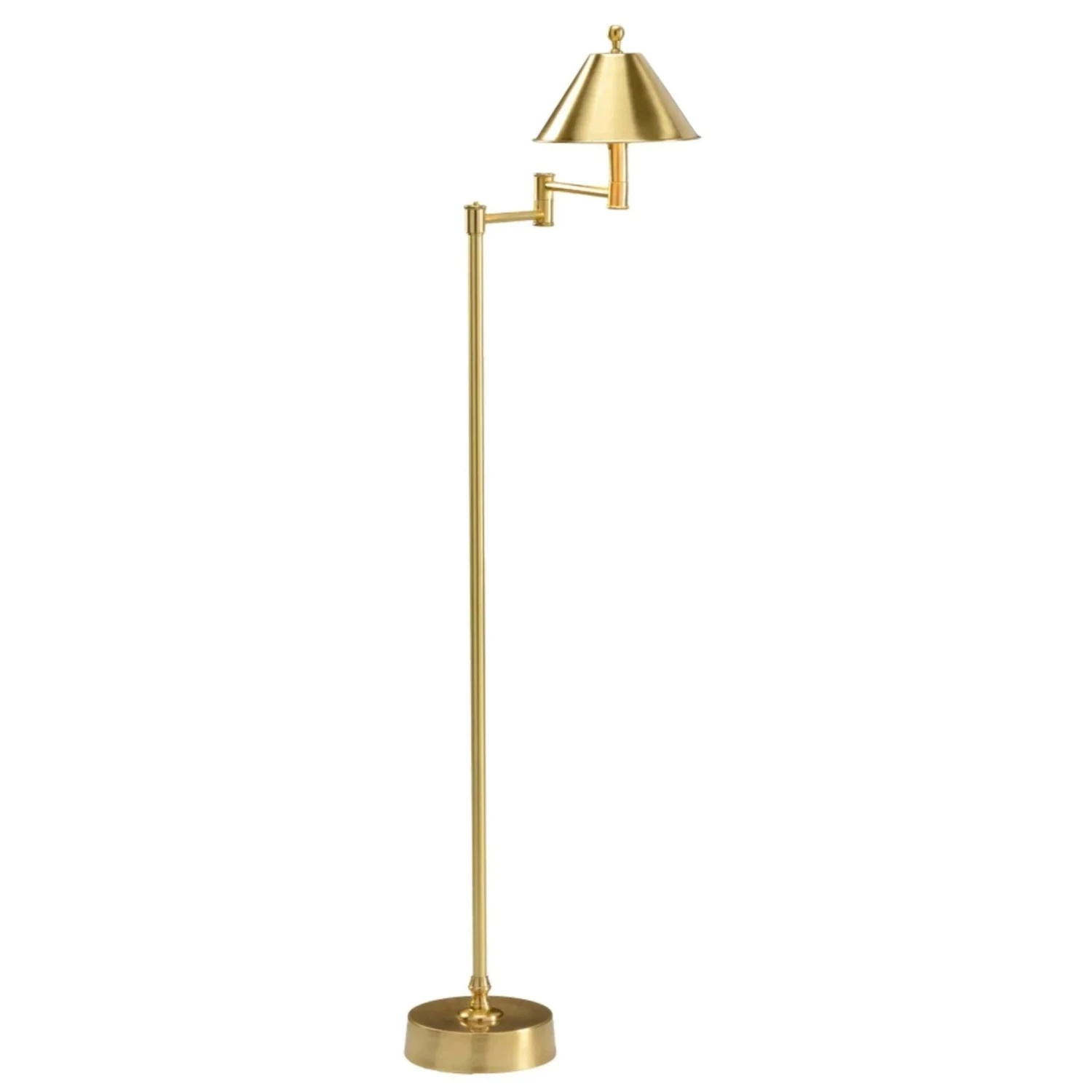 Antique Brass Adjustable Swing Arm Floor Lamp With Petite Shade 1 Antique Brass Adjustable Swing Arm Floor Lamp With Petite Shade