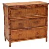 Antique Tortoise Three Drawer Dresser With Large Woven Drawer Fronts