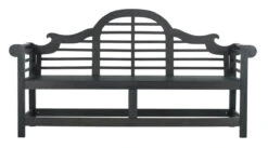 Safavieh Arched Garden Bench In Dark Slate Grey Finish