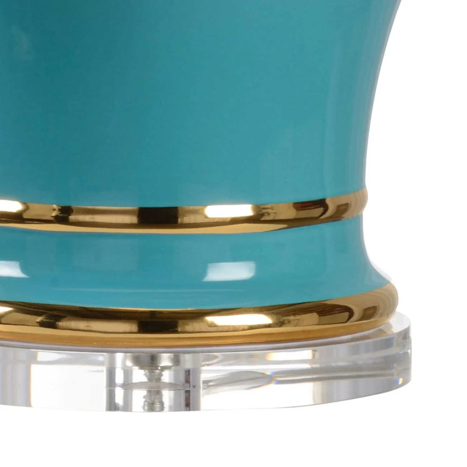Audrey Table Lamp In Alexandrite With Gold Detailing And Off White Silk Shade 2 Audrey Table Lamp In Alexandrite With Gold Detailing And Off White Silk Shade - Image 2