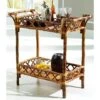 Bamboo Style Beverage Stand In Antique Tortoise Finish