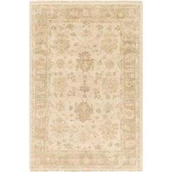 Biscayne Beige Wool Fringe Rug, Available In A Variety Of Sizes