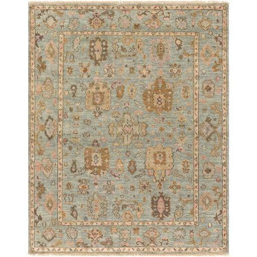 Biscayne Hand Knotted Peach, Sage & Rose Wool Area Rug -Available In A Variety Of Sizes 1 Biscayne Hand Knotted Peach, Sage & Rose Wool Area Rug -Available In A Variety Of Sizes