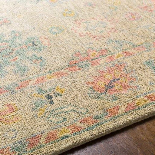 Biscayne Hand Knotted Pink, Beige & Sage Wool Area Rug -Available In A Variety Of Sizes 7 Biscayne Hand Knotted Pink, Beige & Sage Wool Area Rug -Available In A Variety Of Sizes - Image 7