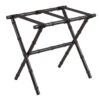 Black Bamboo Inspired Wood Luggage Rack With 3 Fine Black Nylon Straps
