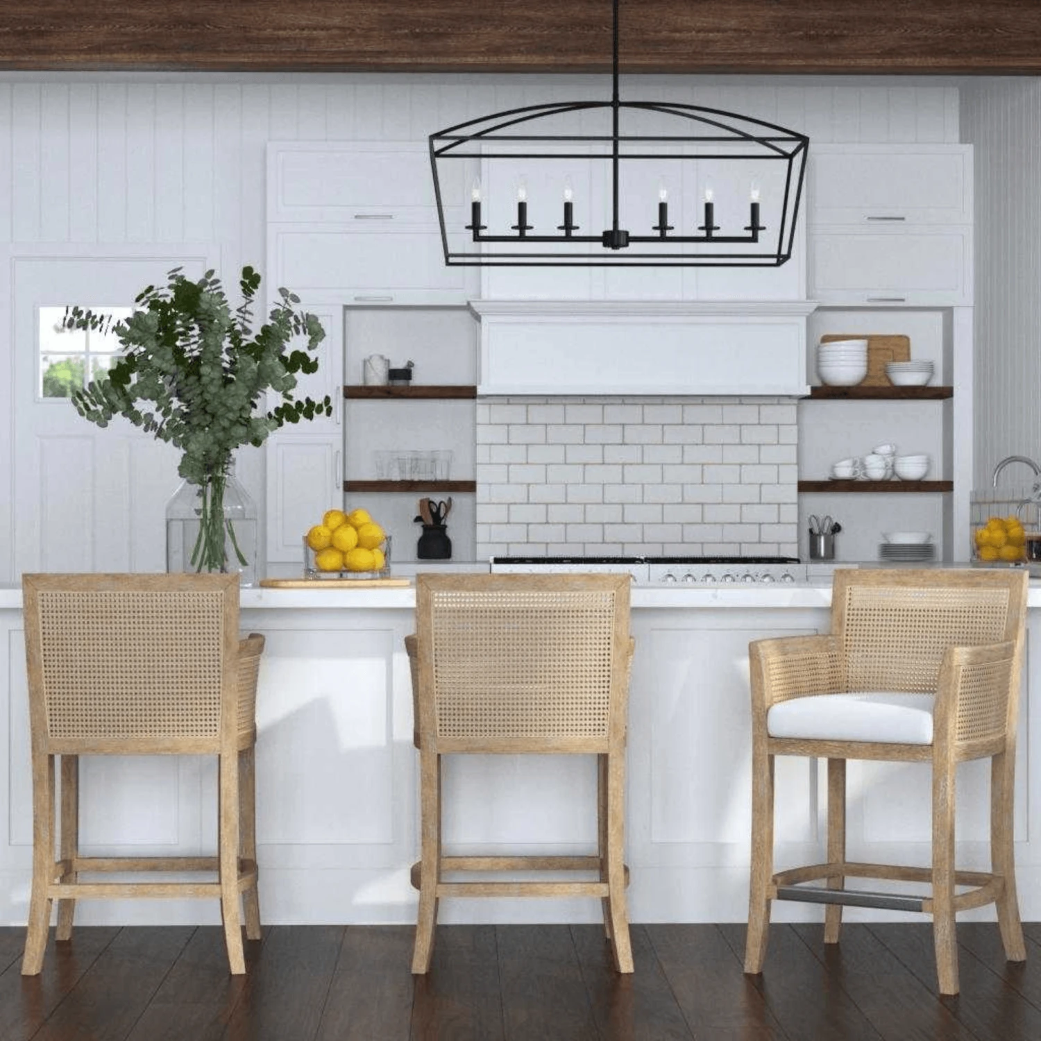 Bleached Sandstone Exposed Hardwood Finish With Cane Counter Stool 2 Bleached Sandstone Exposed Hardwood Finish With Cane Counter Stool - Image 2