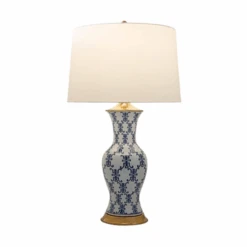 Blue & White Porcelain Longevity Lamp With Shade 5 Blue & White Porcelain Longevity Lamp With Shade -Famous Furniture Store blue and white porcelain longevity lamp with shade table lamps the well appointed house 3