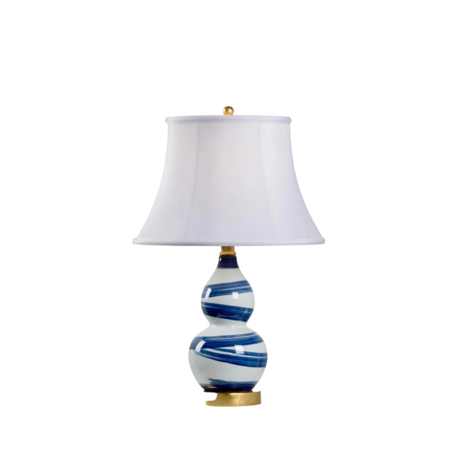 Blue And White Swirl Lamp With Bell Shade 1 Blue And White Swirl Lamp With Bell Shade